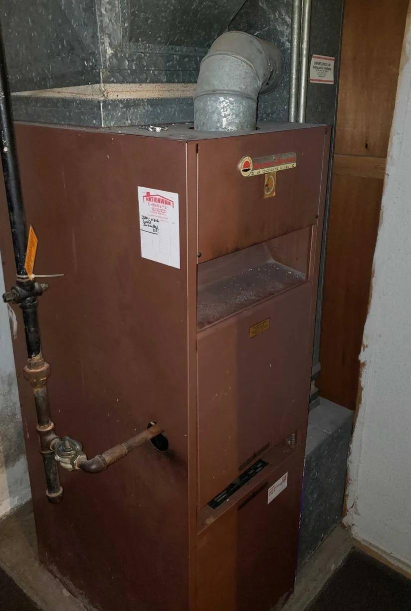 Furnace replacement in Hyde park, MA - Before